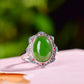 Silver gold plated Hetian jade ring