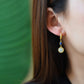 Silver gold plated Hetian jade earrings