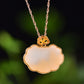 Silver gold plated Hetian jade pendant