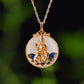 Silver gold plated Hetian jade pendant