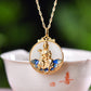 Silver gold plated Hetian jade pendant