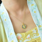 Silver gold plated Hetian jade pendant