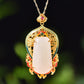 Silver gold plated Hetian jade pendant