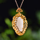 Silver gold plated Hetian jade pendant