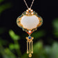 Silver gold plated Hetian jade pendant