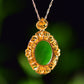 Silver gold plated Hetian jade pendant