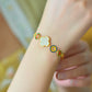 Silver gold plated Hetian jade bracelet