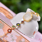 Silver gold plated Hetian jade bracelet