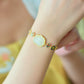 Silver gold plated Hetian jade bracelet