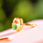 Silver gold plated Hetian jade ring