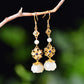 Silver gold-plated inlaid Hetian jade and multi-treasure earrings