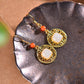 Silver gold plated Hetian jade earrings