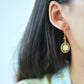 Silver gold plated Hetian jade earrings