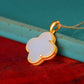 Silver gold plated Hetian jade pendant