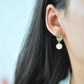 Silver gold plated Hetian jade earrings