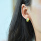 Silver gold plated Hetian jade earrings