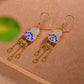 Silver gold plated Hetian jade earrings