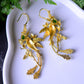 Silver gold plated Hetian jade earrings