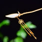 Silver gold plated Hetian jade hairpin