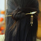 Silver gold plated Hetian jade hairpin