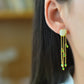 Silver gold plated Hetian jade earrings