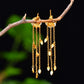 Silver gold plated Hetian jade earrings