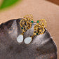 Silver gold plated Hetian jade earrings