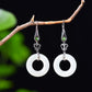 Silver gold plated Hetian jade earrings