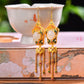 Silver gold plated Hetian jade earrings