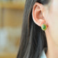 Silver gold plated Hetian jade earrings