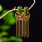 Silver gold plated Hetian jade earrings