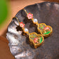 Silver gold plated Hetian jade earrings