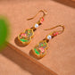 Silver gold plated Hetian jade earrings