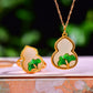 Silver-plated gold-plated Hetian jade two-piece set