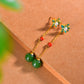 Silver gold plated Hetian jade earrings