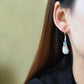 Silver gold plated Hetian jade earrings