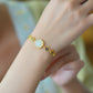 Silver gold plated Hetian jade bracelet