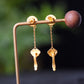 Silver gold plated Hetian jade earrings