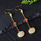 Silver gold plated Hetian jade earrings