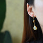 Silver gold plated Hetian jade earrings