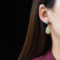 Silver gold plated Hetian jade earrings