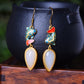 Silver gold plated Hetian jade earrings