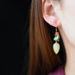 Silver gold plated Hetian jade earrings