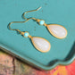 Silver gold plated Hetian jade earrings