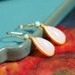 Silver gold plated Hetian jade earrings