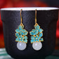 Silver gold plated Hetian jade earrings