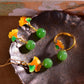 Silver gold plated Hetian jade set