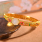 Silver gold plated Hetian jade bracelet