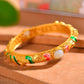 Silver gold plated Hetian jade bracelet