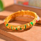 Silver gold plated Hetian jade bracelet